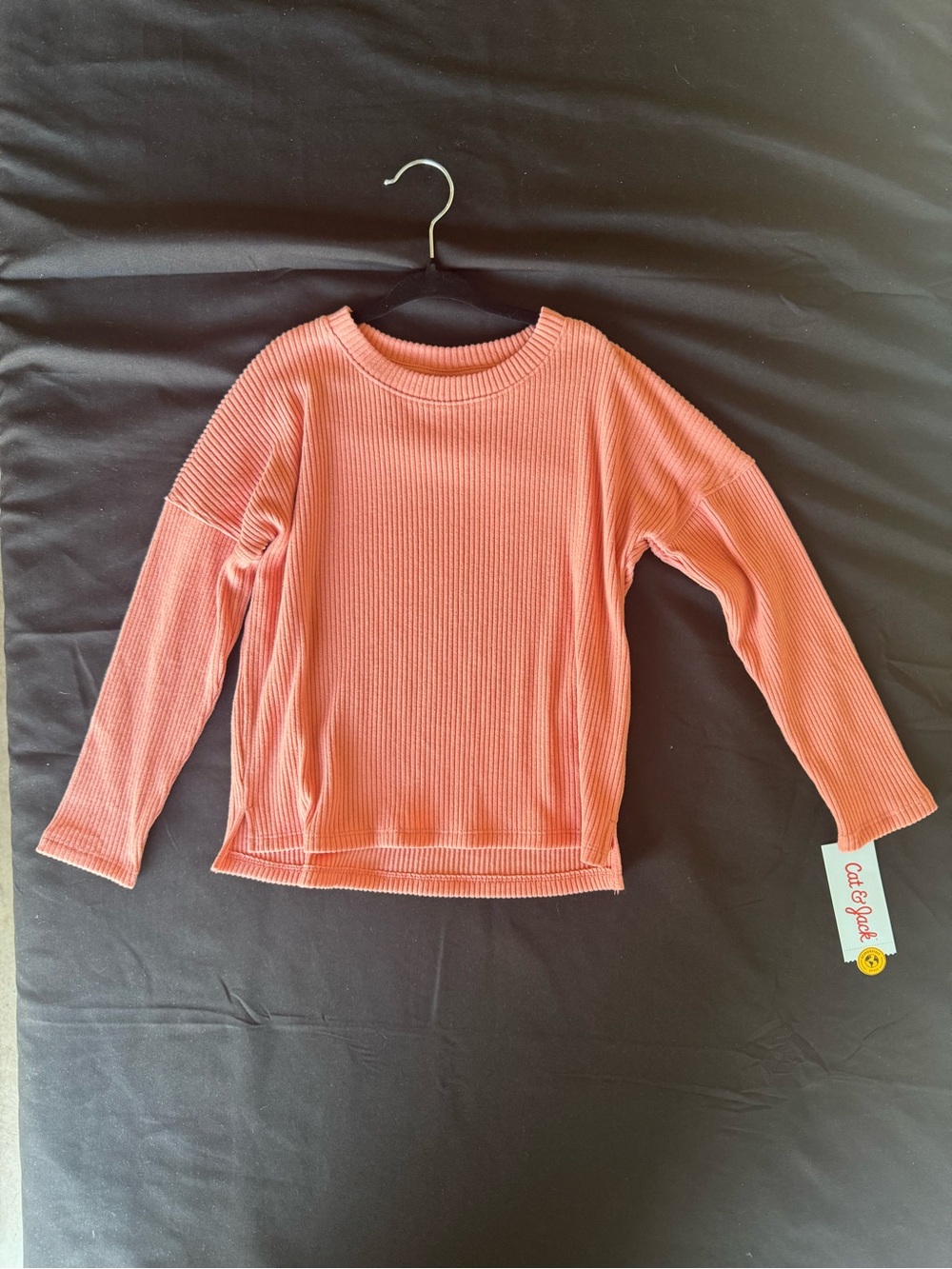 NWT Cat & Jack Toddler Girls Long Sleeve Ribbed Knit Shirt Dusty Coral 5T